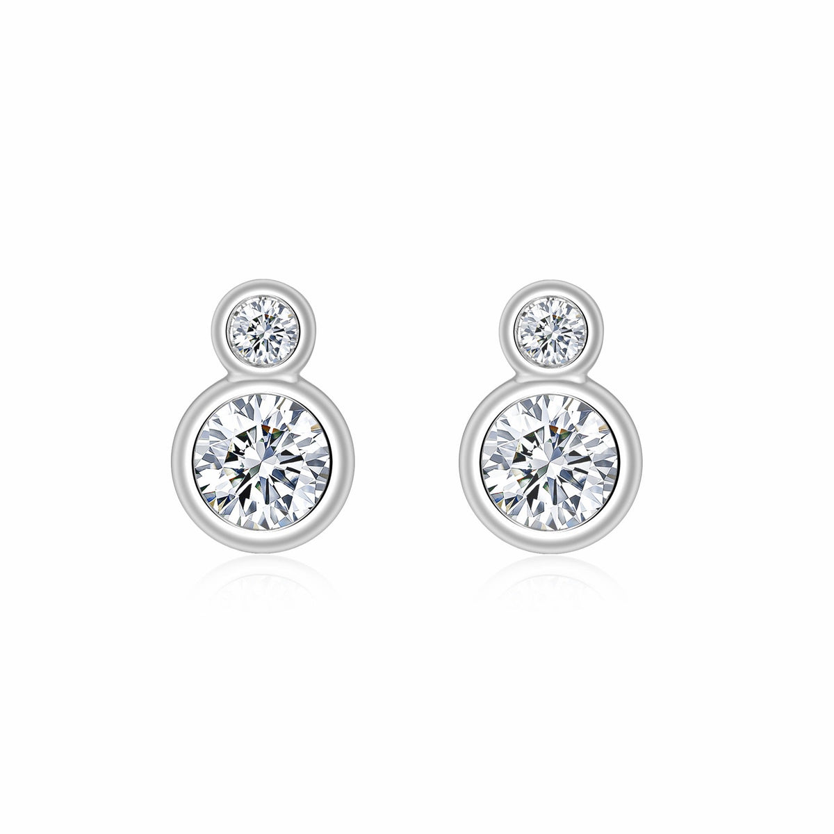 Coppia Moissanite Stud Earrings in Sterling Silver