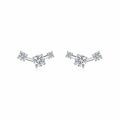 Ascesa Moissanite Climber Stud Earrings in Sterling Silver