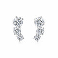 Arcata Moissanite Climber Stud Earrings in Sterling Silver