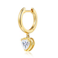 Cuorino Heart-Cut Moissanite Drop Huggie Hoop Earrings in Gold-Tone Sterling Silver
