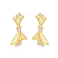 Cravatta Moissanite Bow Stud Earrings in Gold-Tone Sterling Silver