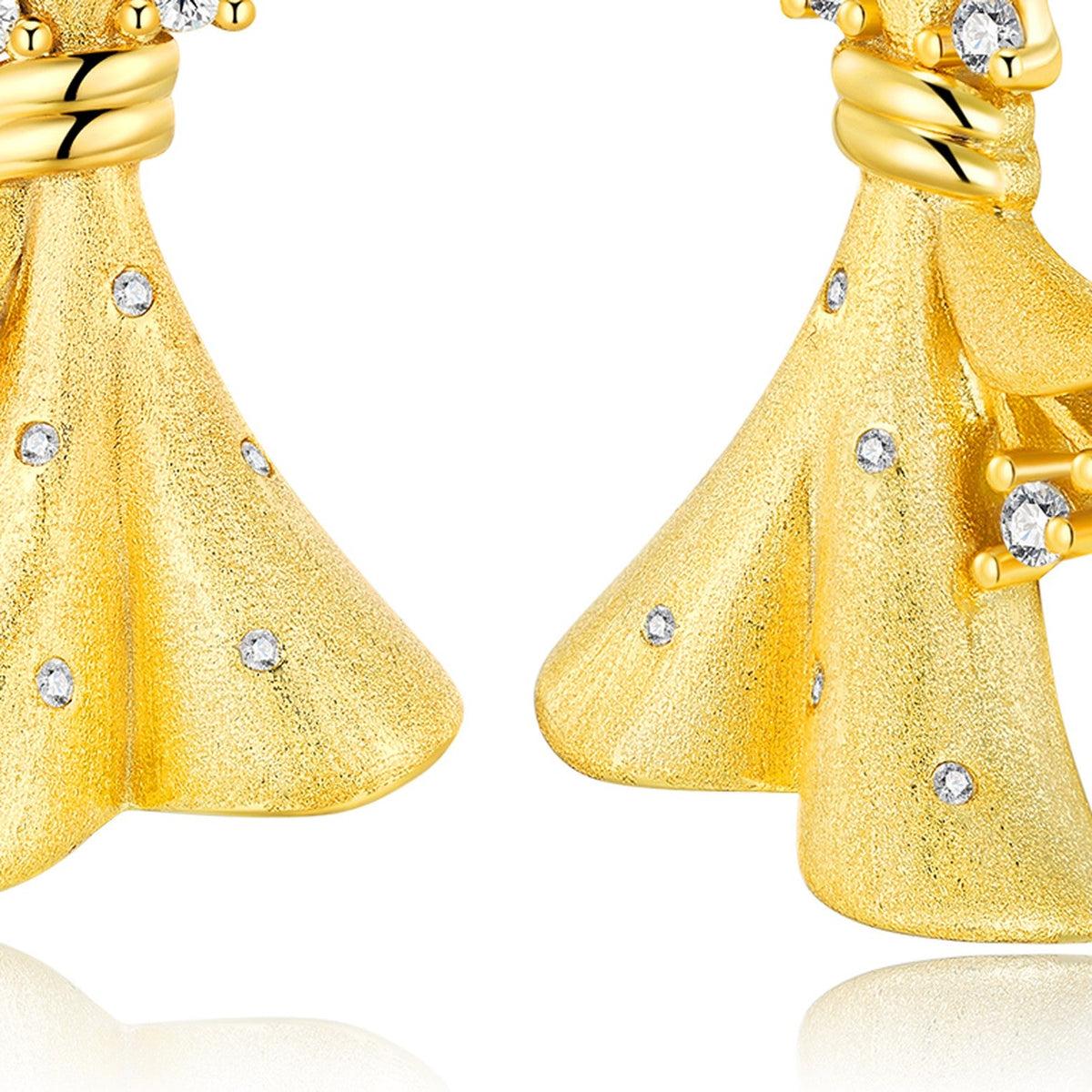 Drappo Moissanite Bow Drop Earrings in Gold-Tone Sterling Silver