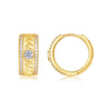 Inciso Moissanite Huggie Hoop Earrings in Gold-Tone Sterling Silver
