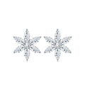 Fiocconeve Moissanite Flower Stud Earrings in Sterling Silver