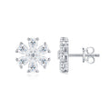 Margherita Moissanite Flower Stud Earrings in Sterling Silver