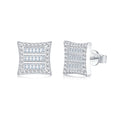 Lastra Moissanite Pavé Stud Earrings in Sterling Silver