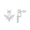 Astrale Moissanite Jacket Stud Earrings in Sterling Silver