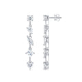 Filare Moissanite Climber Stud Earrings in Sterling Silver