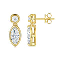 Lancia Marquise-Cut Moissanite Drop Huggie Hoop Earrings in Gold-Tone Sterling Silver