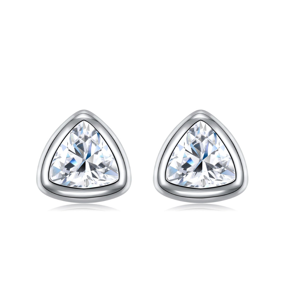 Triadi Moissanite Stud Earrings in Sterling Silver