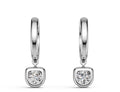 Sospeso Moissanite Drop Huggie Hoop Earrings in Sterling Silver