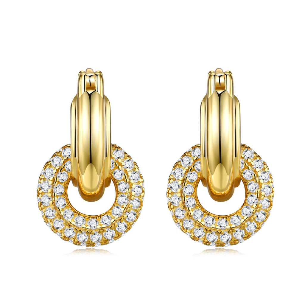Anelli Moissanite Huggie Hoop Earrings in Sterling Silver