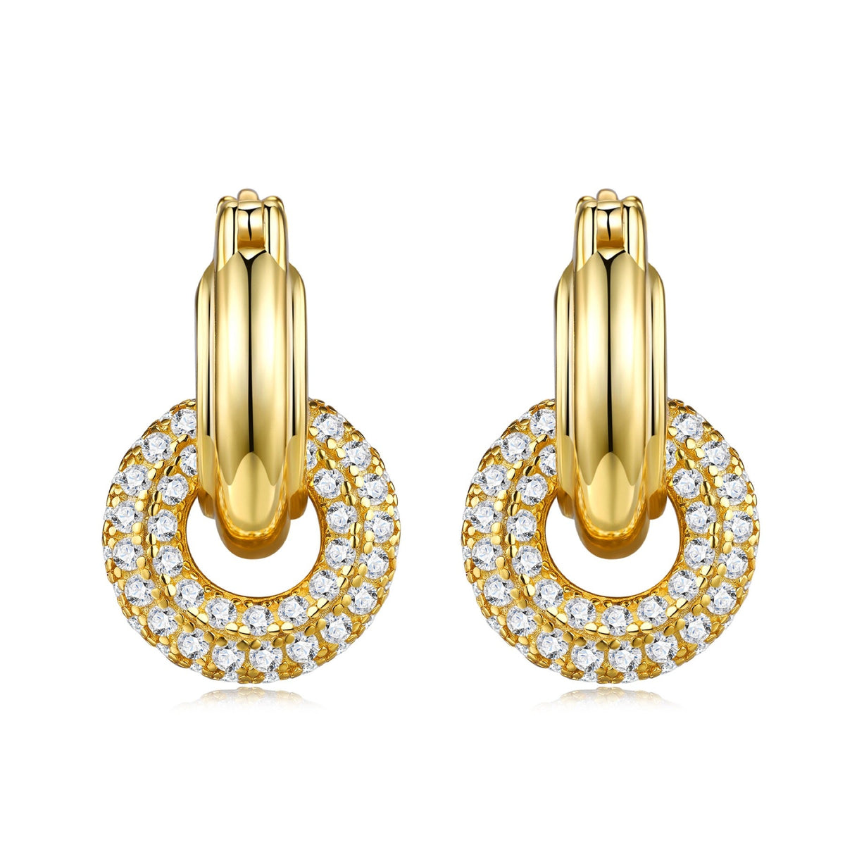 Anelli Moissanite Huggie Hoop Earrings in Sterling Silver