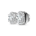 Duetta 3 Carat Moissanite Halo Stud Earrings in Sterling Silver
