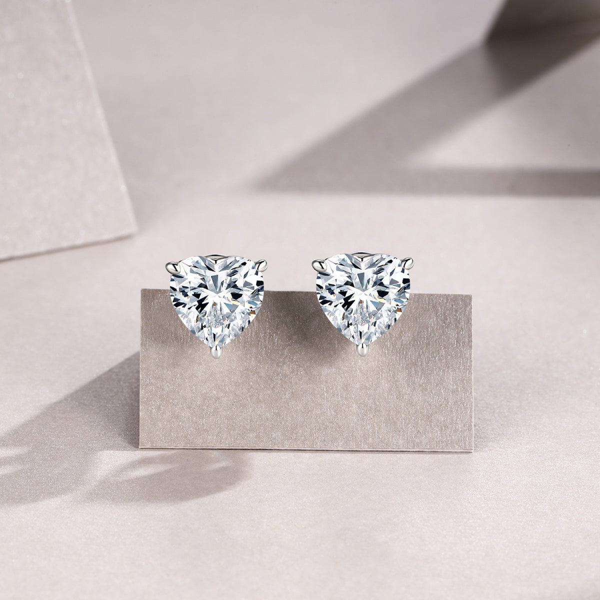 Doppio Moissanite Stud Earrings in Sterling Silver
