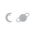 Pianeta Moissanite Stud Earrings in Sterling Silver