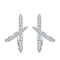 Chiasmo Moissanite Ear Cuff Earrings in Sterling Silver