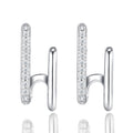 Spigolo Moissanite Ear Cuff Earrings in Sterling Silver