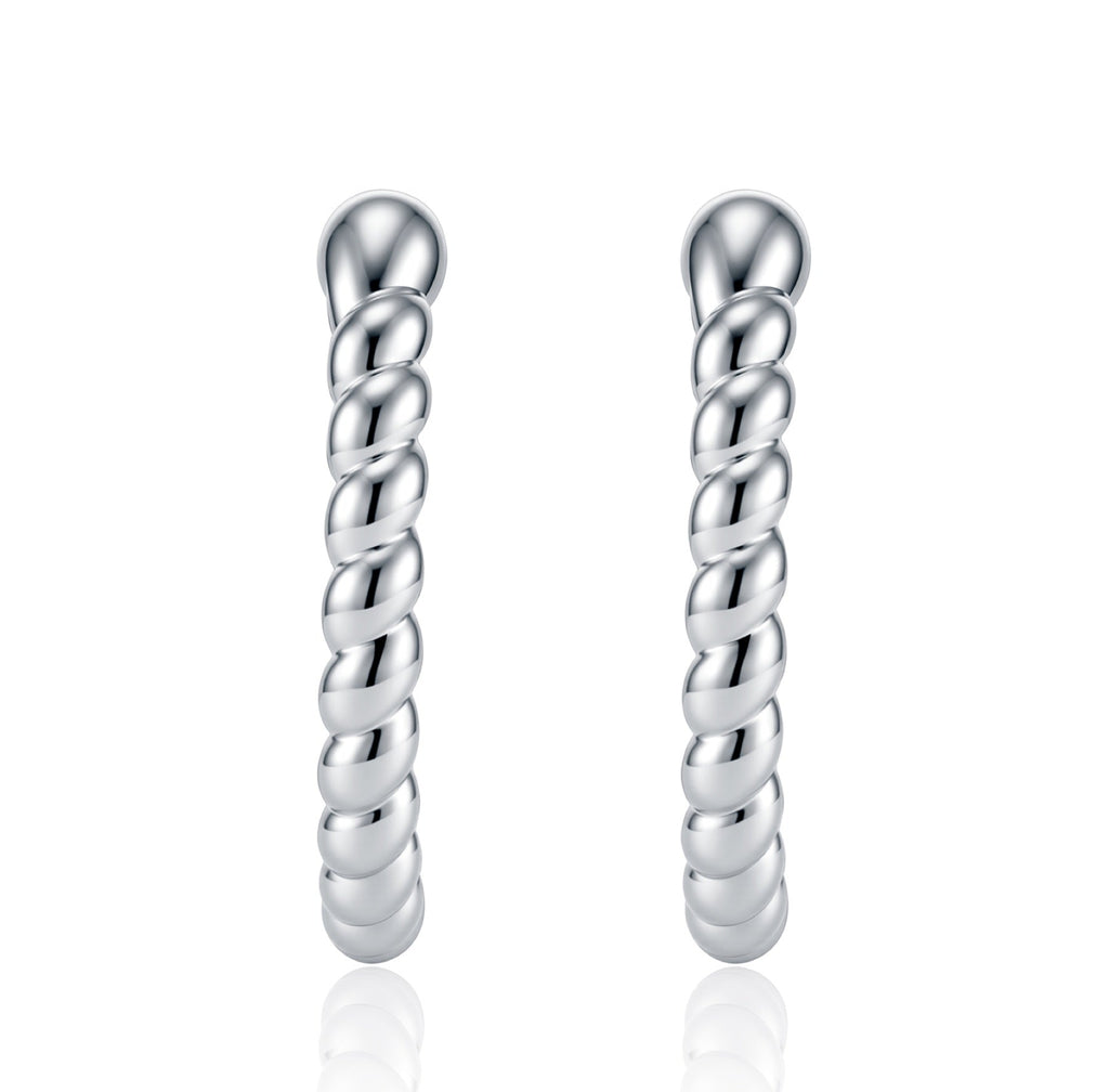 Fune Moissanite Ear Cuff Earrings in Sterling Silver