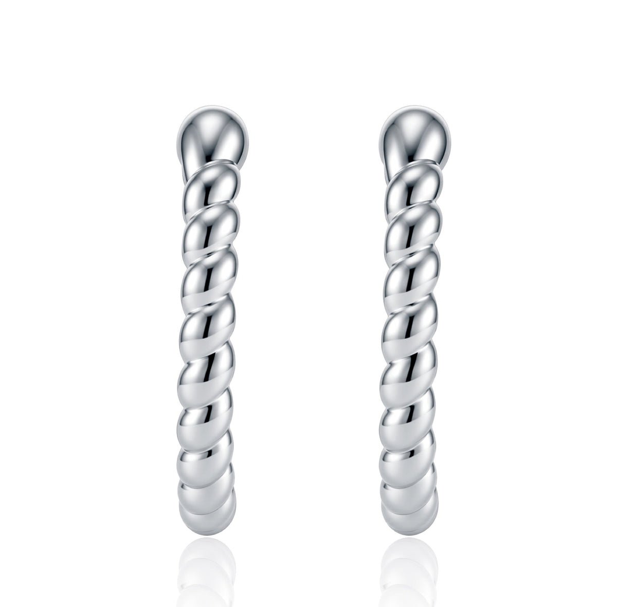 Fune Moissanite Ear Cuff Earrings in Sterling Silver