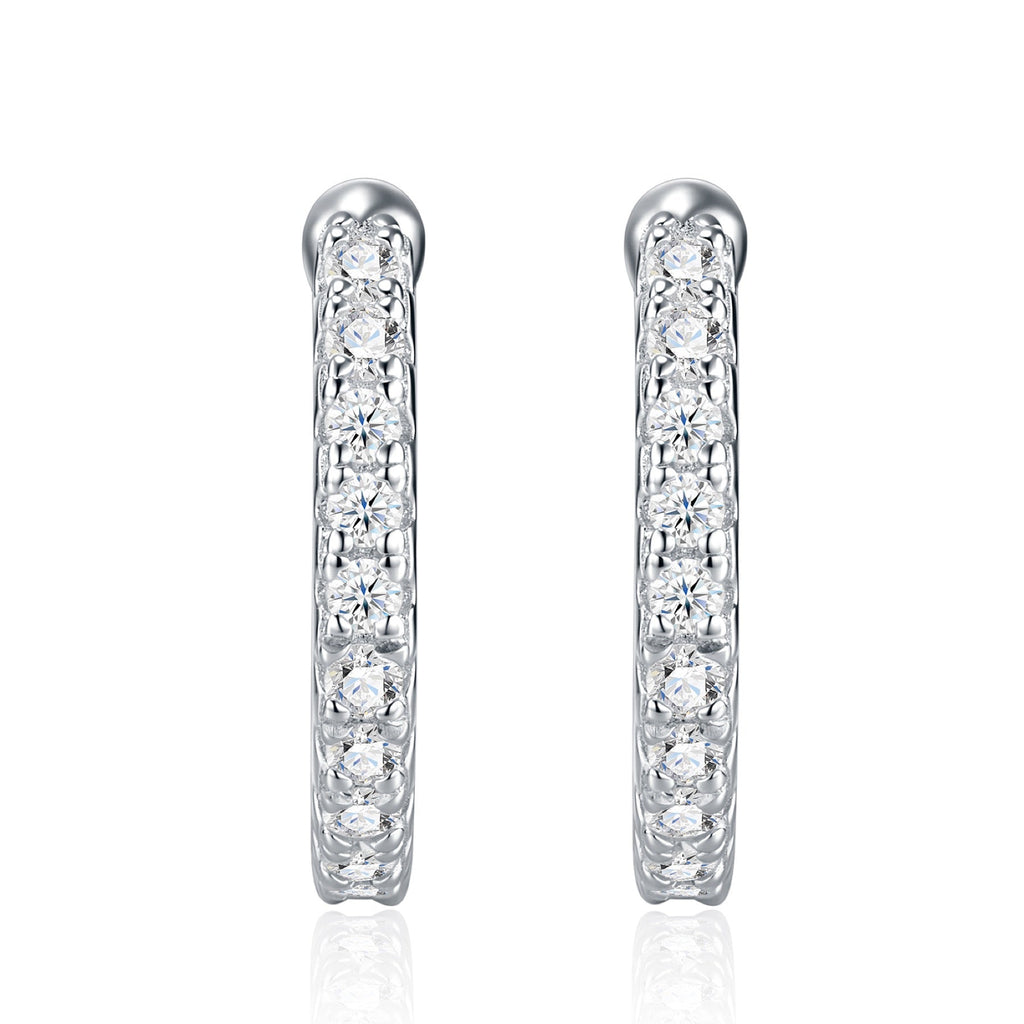 Fune Moissanite Ear Cuff Earrings in Sterling Silver