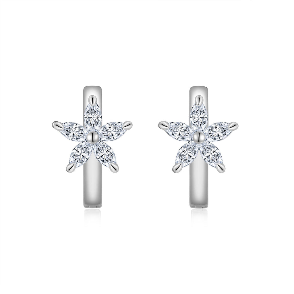 Croce Moissanite Cross Stud Earrings in Sterling Silver