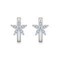 Croce Moissanite Cross Stud Earrings in Sterling Silver