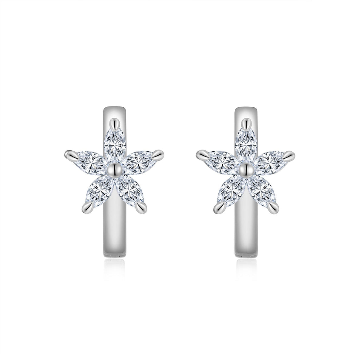 Croce Moissanite Cross Stud Earrings in Sterling Silver