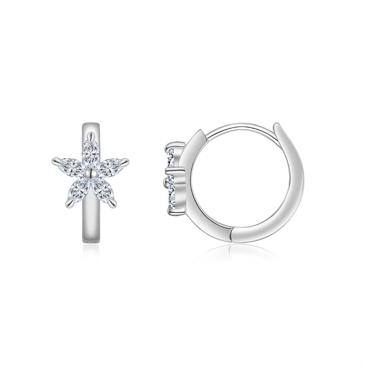 Croce Moissanite Cross Stud Earrings in Sterling Silver