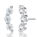 Terrazza Moissanite Climber Stud Earrings in Sterling Silver