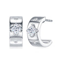 Trifoglio Moissanite Huggie Hoop Earrings in Sterling Silver