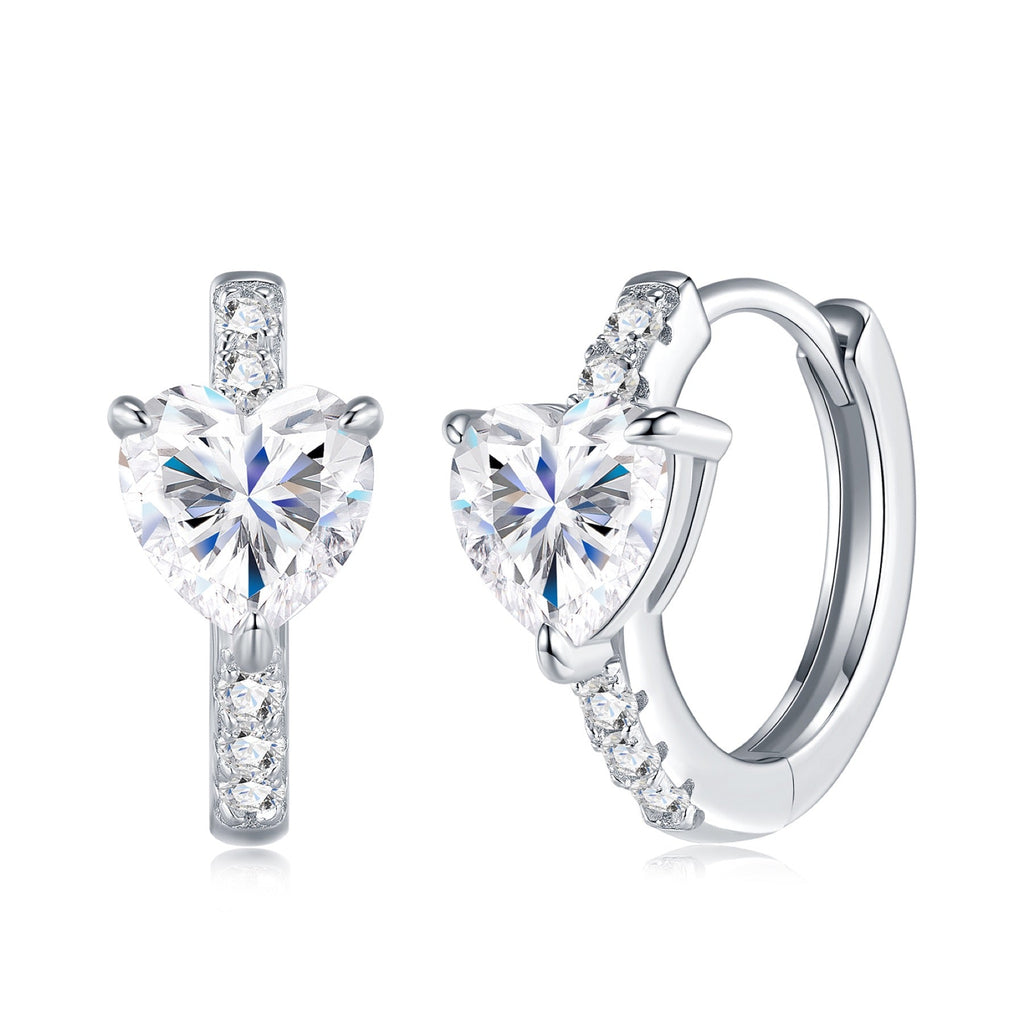 Sacrocuore Moissanite Stud Earrings in Sterling Silver