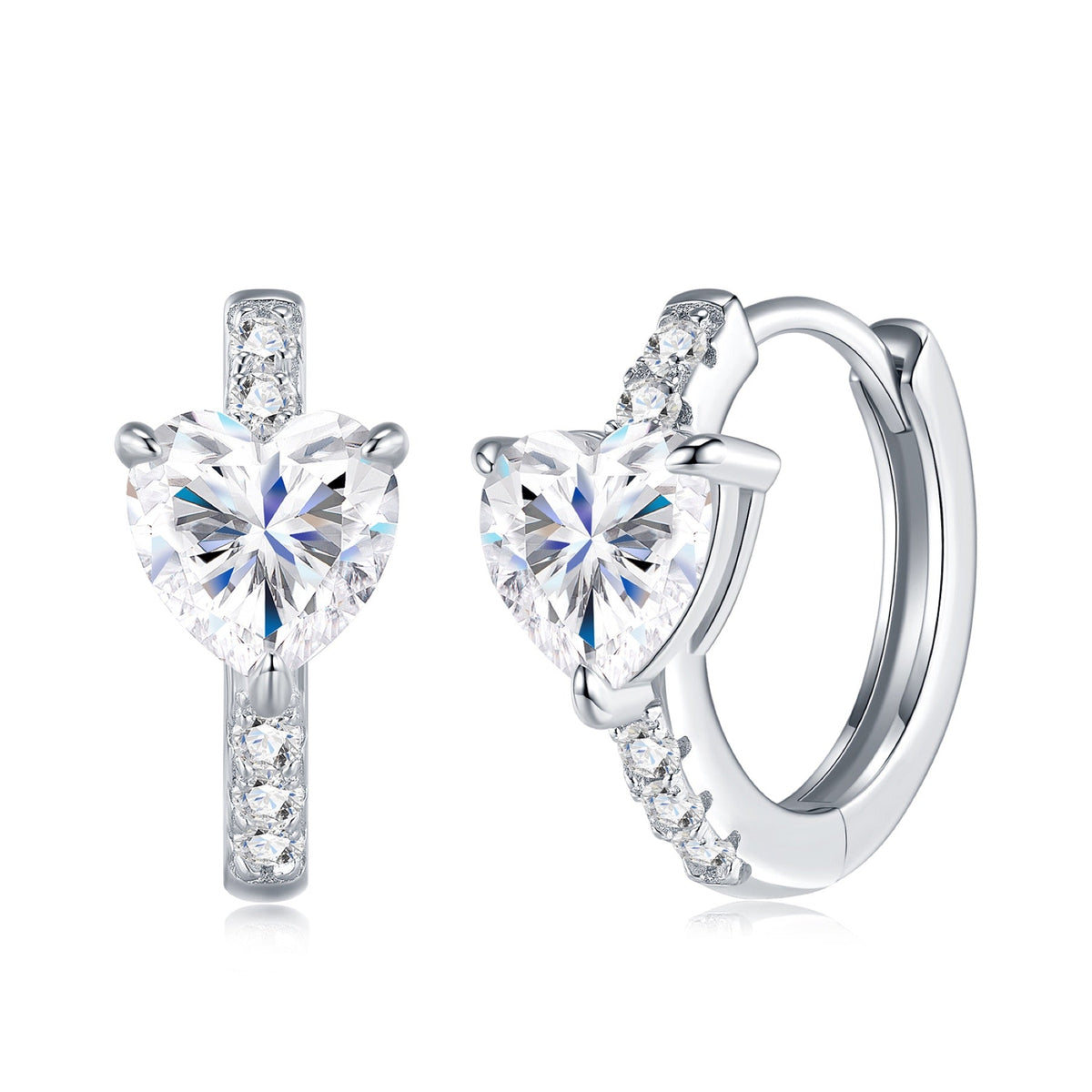 Sacrocuore Moissanite Stud Earrings in Sterling Silver