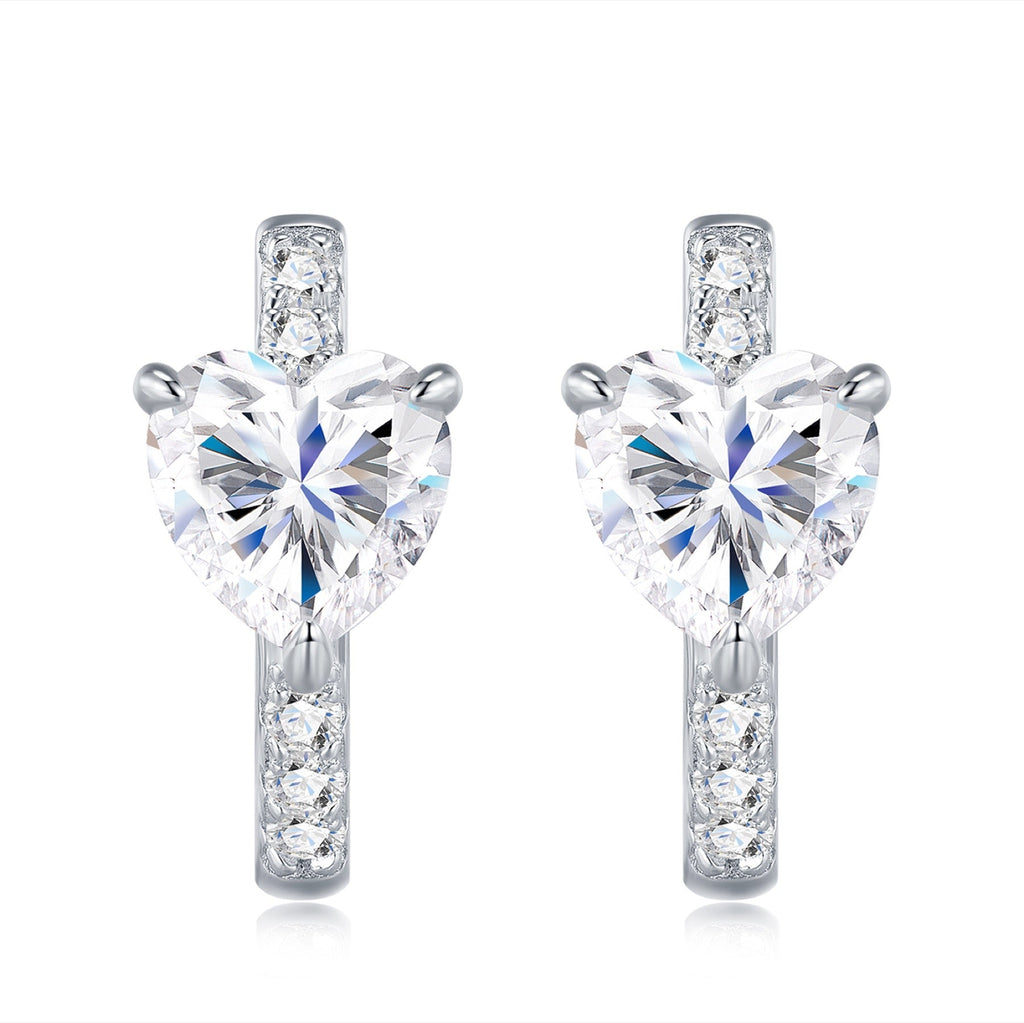 Sacrocuore Moissanite Stud Earrings in Sterling Silver