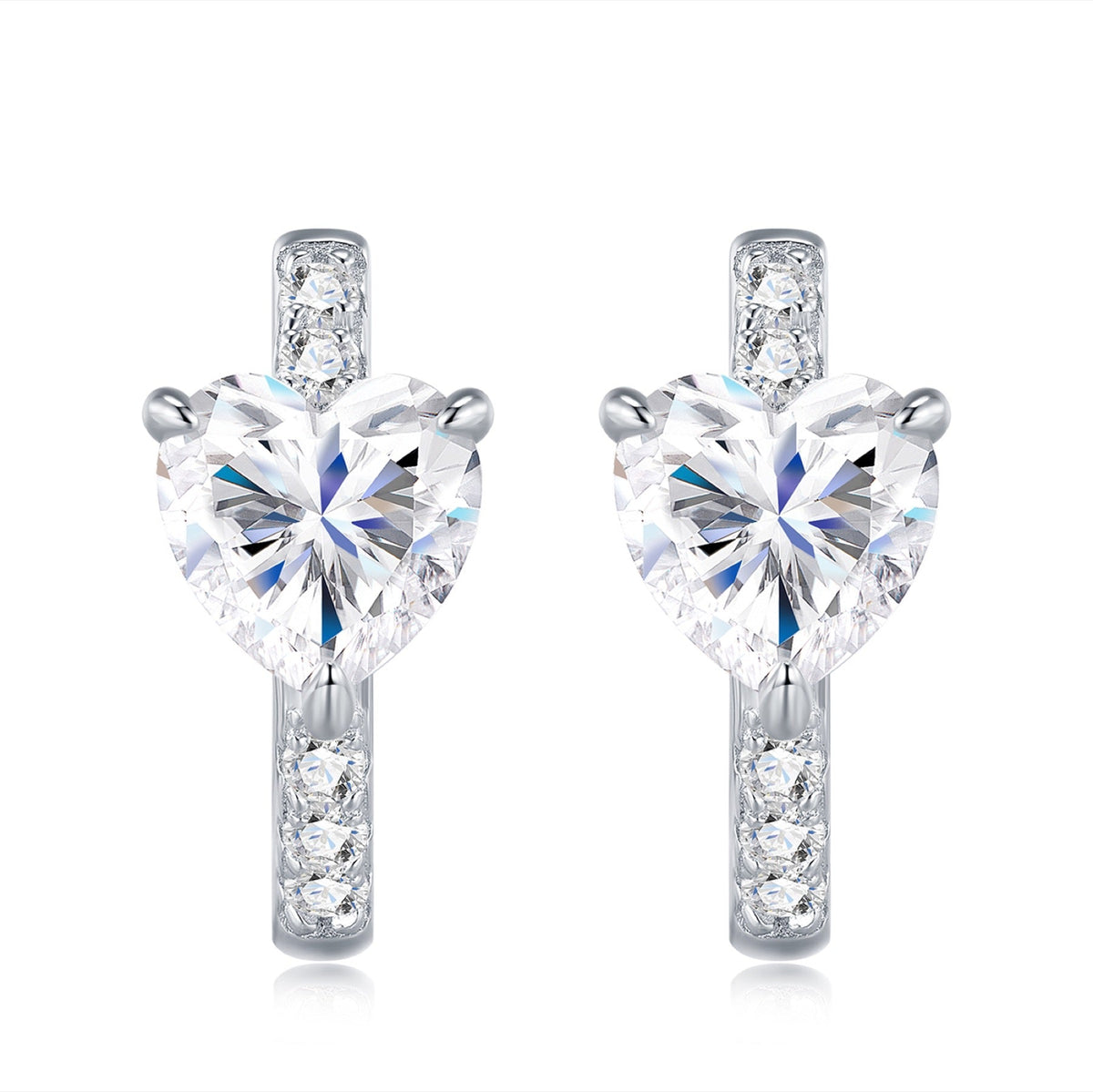 Sacrocuore Moissanite Stud Earrings in Sterling Silver