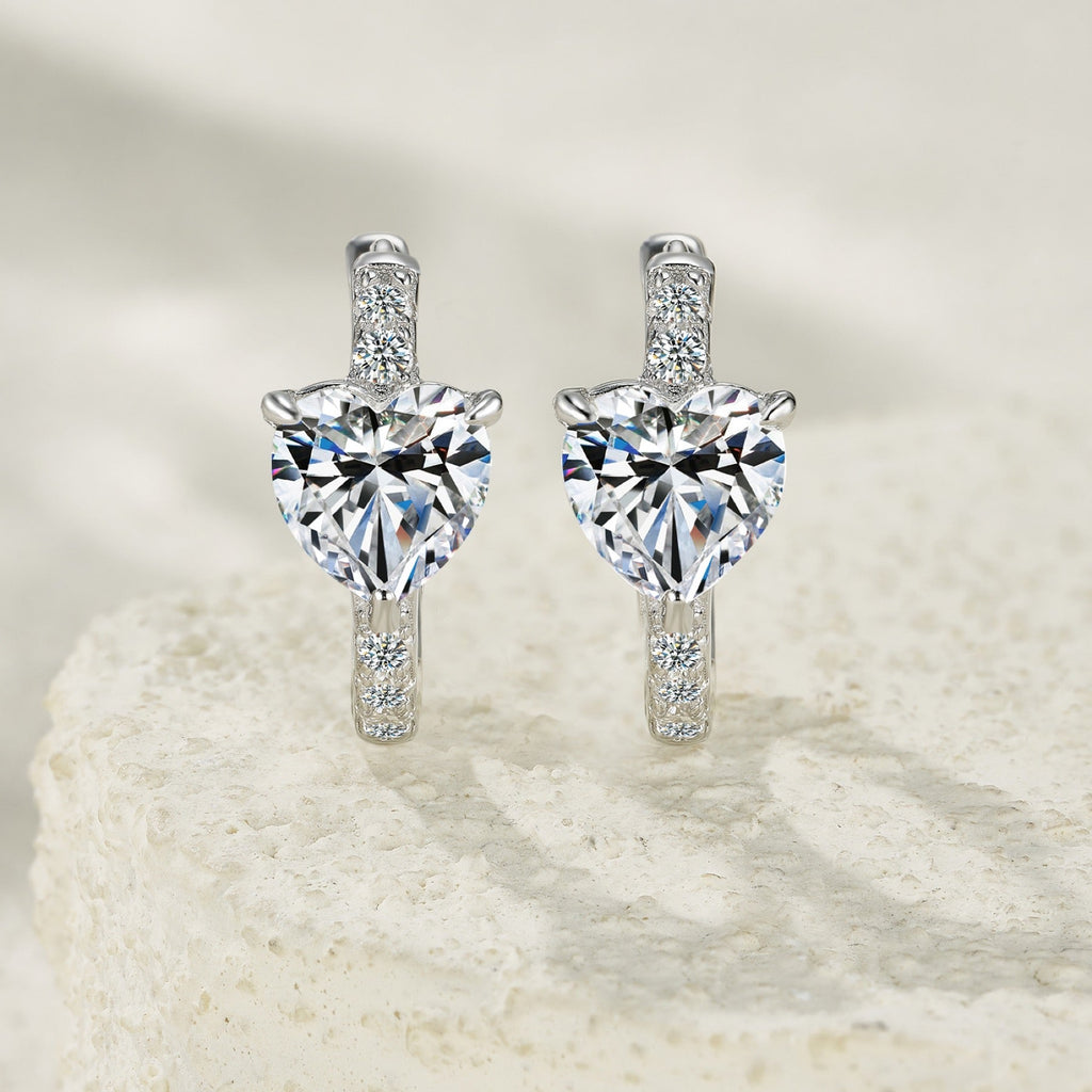 Sacrocuore Moissanite Stud Earrings in Sterling Silver