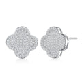 Quadrella Moissanite Clover Stud Earrings in Sterling Silver