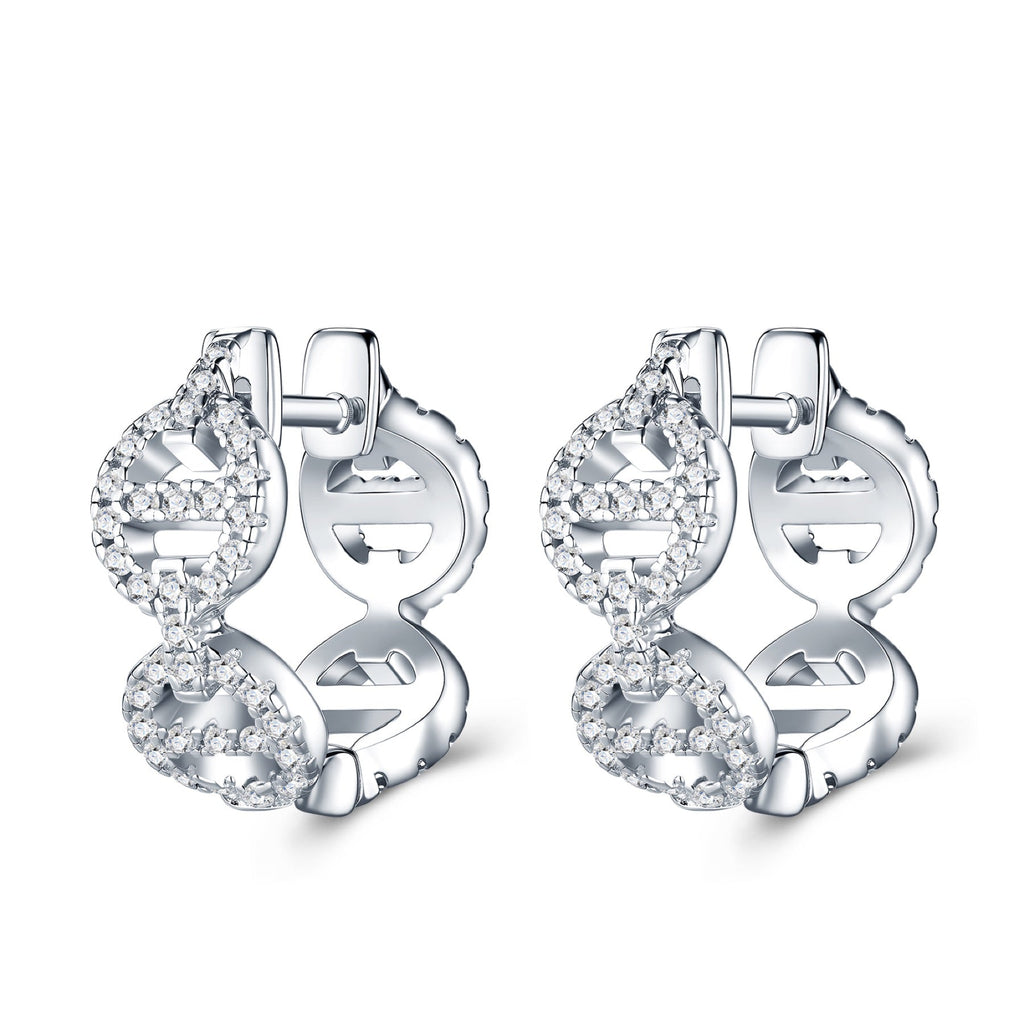 Otto Moissanite Drop Stud Earrings in Sterling Silver