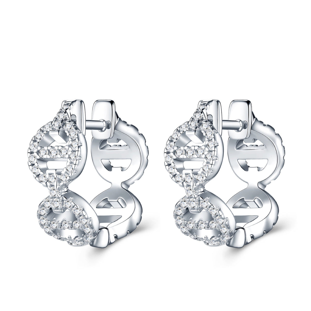 Otto Moissanite Drop Stud Earrings in Sterling Silver