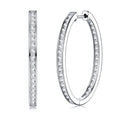 Ovaline Moissanite Hoop Earrings in Sterling Silver