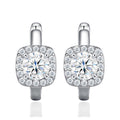 Cornice 1 Carat Moissanite Huggie Hoop Earrings in Sterling Silver