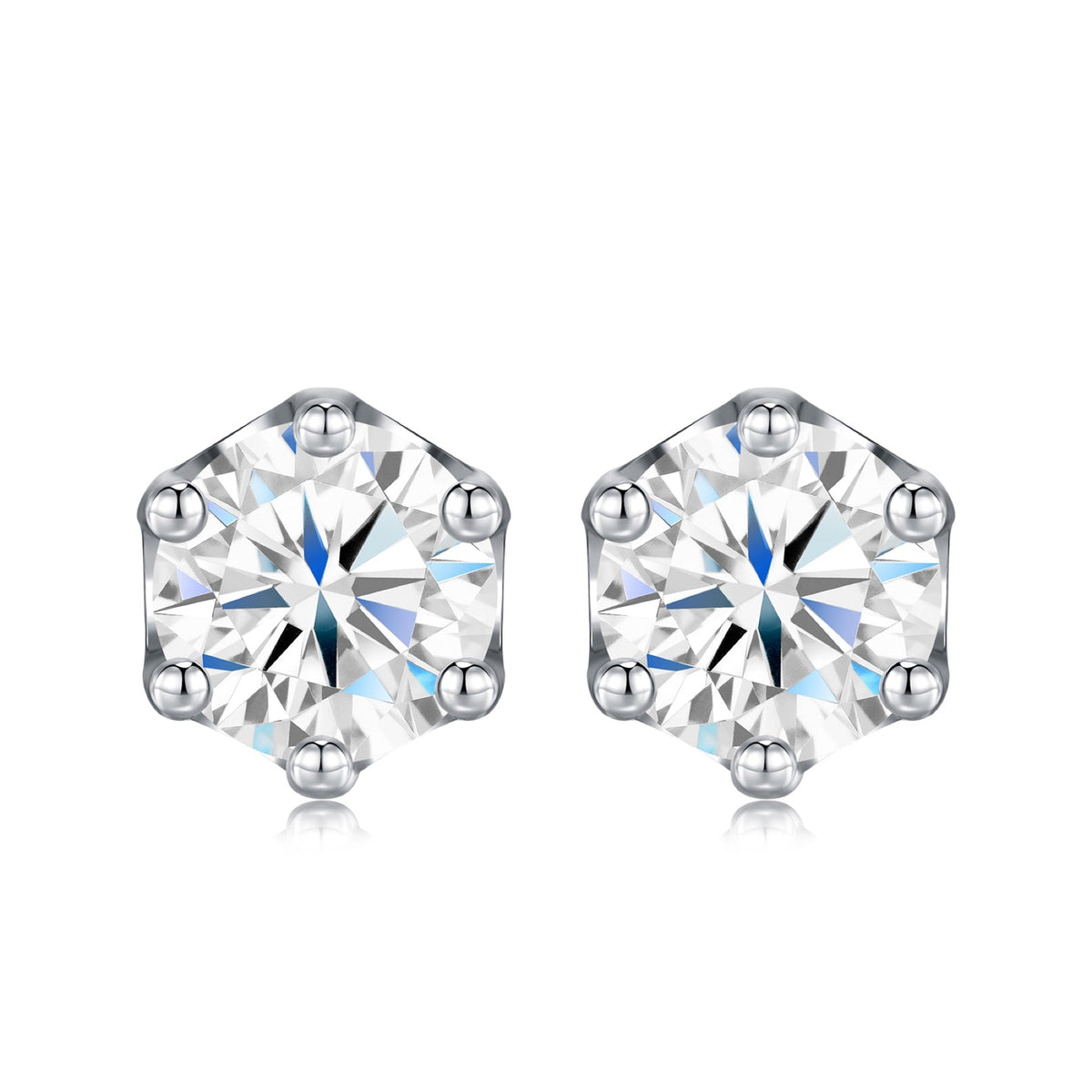 Chiaro 1 Carat Moissanite Stud Earrings in Sterling Silver