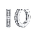 Trina Moissanite Huggie Hoop Earrings in Sterling Silver