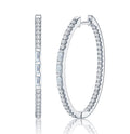 Cerchione Moissanite Hoop Earrings in Sterling Silver