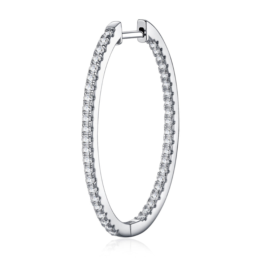 Filetto Moissanite Hoop Earrings in Sterling Silver