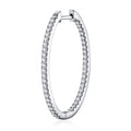 Filetto Moissanite Hoop Earrings in Sterling Silver