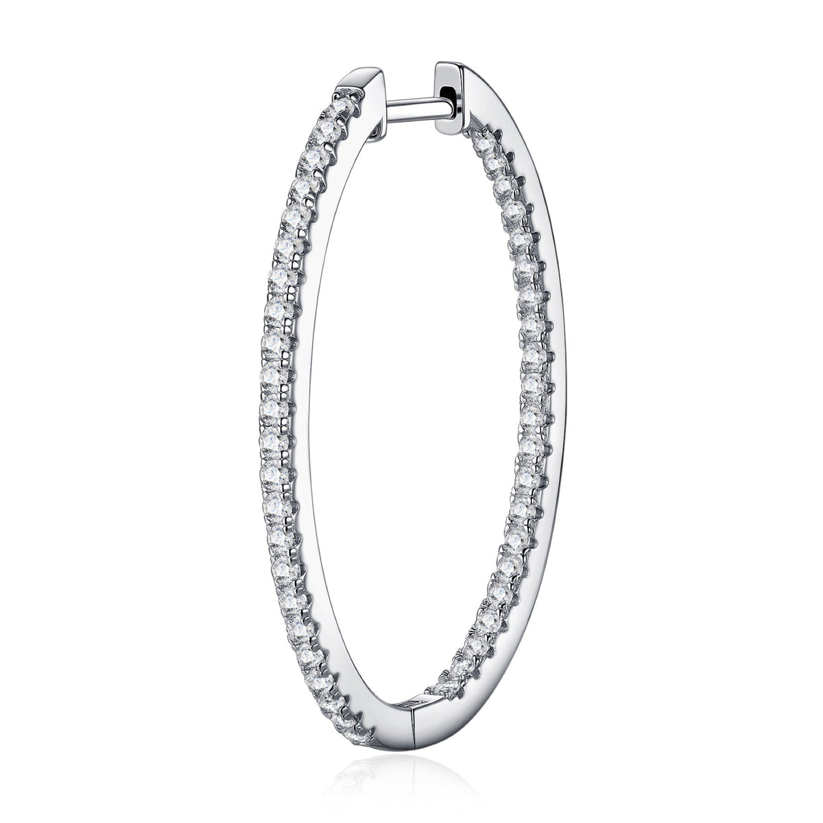 Filetto Moissanite Hoop Earrings in Sterling Silver