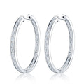 Rettangolo Moissanite Hoop Earrings in Sterling Silver