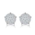 Girandola Moissanite Halo Stud Earrings in Sterling Silver