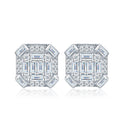 Smeraldo Moissanite Stud Earrings in Sterling Silver